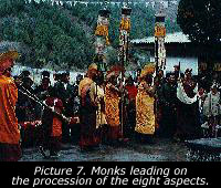 Picture 7. Monks leading on the procession of the Eight Aspects.